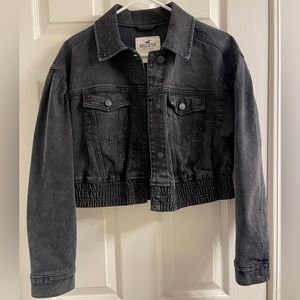 Black Denim Jacket Cropped Small